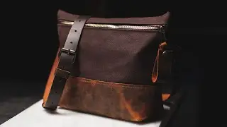 Leather&Canvas Daily Zipper Bag - Easy DIY Project with PDF Pattern #leather #pdf #pdfpattern