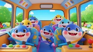 🎵 Baby Shark School Bus Ride Adventure | kids nursery rhymes | Baby Song, Fun School Cartoon 🦈🚌