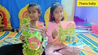 3D Puzzle DIY Cardboard House Making |3Dhousemaking |trending |cutebaby |thanubaby 