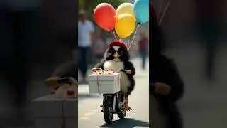 Penguine Story🐧#cat#catlover#babycat #cartoon #kitten #funny #kids #baby #penguin #birthday #shorts