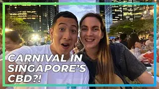 CARNIVAL Time in SINGAPORE! // CBD Transforms into Fun Carnival at NIGHT With GIANT CINEMA SCREEN!