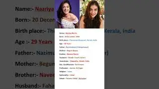 Beautiful Actress Nazriya Nazim Biography #viral #shortvideo #youtubeshorts #shorts