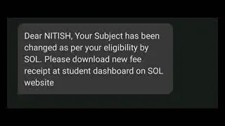 du sol subject change update your subject has been changed as per your eligibility sol update