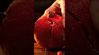 Hyper-Realistic Pomegranate Cutting ASMR 🍷 | Deep Juice Sounds & Cinematic Close-Up