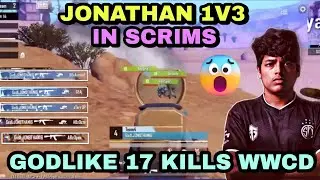 Jonathan 1v3 in VE Scrims😱GodL 17 kills Domination🔥