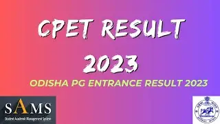 CPET Result date || Odisha PG Entrance Result 2023 || CPET 2023