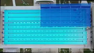Retractable Shade Sail Olympic-size Pool