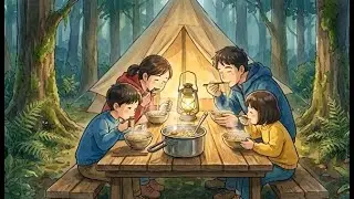 Cozy Family Camping Story 🌲⛺ | Peaceful Rain & Night Forest Ambience | Emotional Animation