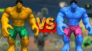 Incredible Green Hulk VS Yellow Hulk - Monster super hero superhero city robots battle 3d