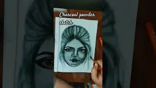 Easy Face Sketch With Charcoal powder 🖌️#shorts#viral#trending #explore #sketch #charcoaldrawing