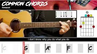 Amazed (ver2) - Lonestar | EASY GUITAR LESSON | Scrolling Chords & Lyrics