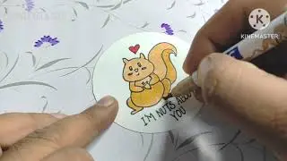 How to make cute Valentine drawing  | Valentine pun making | Adorable Valentine's Day Card DIY