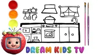 Fun Kitchen Art & Songs for Toddlers 🎶Nursery Rhymes & Kids Songs