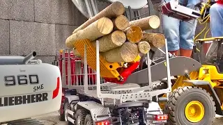 Rc Wood and Container Handling! Rc Trucks, Rc Wheel loader and Excavator! ScaleART! THS!