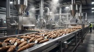 INSIDE A MASSIVE U.S. CASSAVA FLOUR FACTORY | STEP-BY-STEP PROCESS