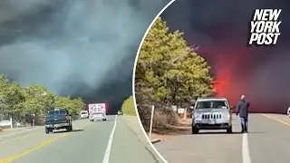 Shocking video shows massive flames from Long Island brush fire on Riverhead Road