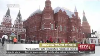 Warm weather sets temperature records in Russia