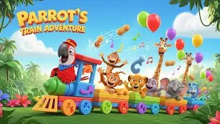 Parrot&rsquo;s Funny Train Song | 3D Kids Cartoon Poem | Jungle Animal Adventure #nurseryrhymes 