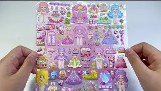 [ASMR]Super cute princess dress-up sticker show!