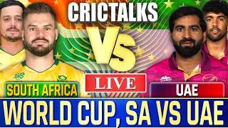 🔴 Cricket Live: SA vs UAE, World Cup, Live Cricket Scores, Commentary, 2nd Innings, Live Match