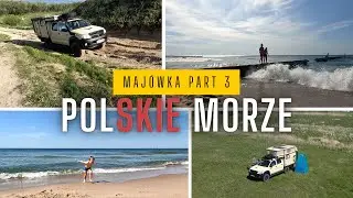Przez Polskę kamperem wyprawowym 4x4 | Plaża Kopań i kąpiel w lodowatym Bałtyku