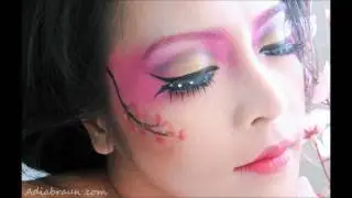 Spring cherry blossom-Modern geisha inspired makeup tutorial