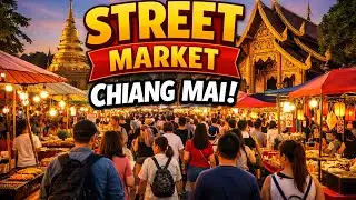 Sunday Street Market in Chiang Mai 🇹🇭 | Walking Tour with Ambient Sounds