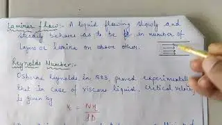 Topics covered :- Types of flow, Critical velocity