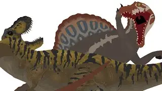 Jp3 spinosaurus vs ember the trex melon sandbox (part 1)