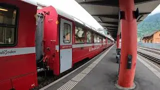 🇮🇹 Bernina Express Train Tour [4K] First and Second Class Cabin Tirano Italy to St Moritz