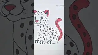 How to Draw & Color a Cute Spotted Cheetah 🐆 | Easy Drawing for Kids #shorts