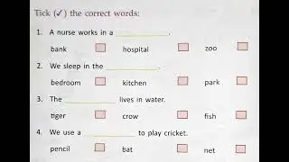 Tick the correct places words @by Grammar📚💡guru
