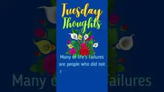 Tuesday Thoughts / Inspirational Quotes / Quote of the Day / Motivational Quote / Thoughts