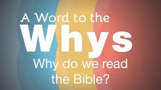 A Word to the Whys: Why do we read the Bible?