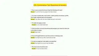 CDL Combination Test Actual 2025 Exam with Questions and Answers 2025  2026 100 Guarantee Pass15