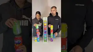 Побеждает тот, кто первым угадает количество газировки!!! Жена против мужа