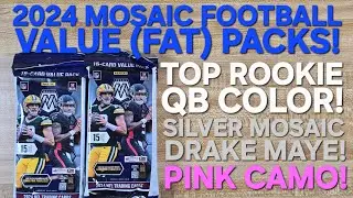 BIG ROOKIE QB HITS! - 2024 Mosaic Football Value (Fat) Packs X6! SILVER & PINK MOSAIC PRIZM ROOKIES!