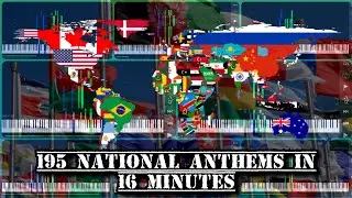 195 National Anthems on piano in 16 minutes (130 bpm only)