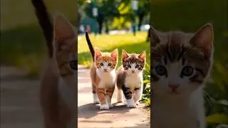 two cute kitten playing in a park adorable video #cat #kitten #cats #cutecat #trending #pets #shorts