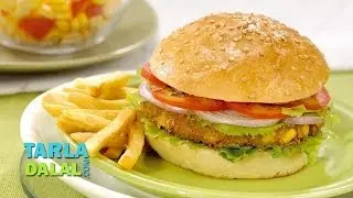 Paneer and Corn Burger by Tarla Dalal