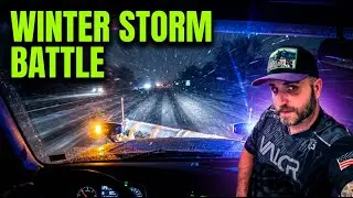 Highway Snow Plow POV – Clearing Roads During Winter Storm