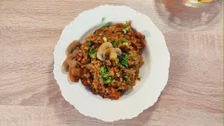 Как приготовить булгур с грибами - быстро, сытно и вкусно! ENG SUBS Веганский рецепт
