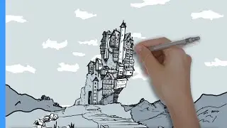 Satisfying Sketching Timelapse 4k - Fantasy Architecture