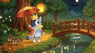 Bluey's Halloween Kingdom 🎃 Cozy & Magical Lofi Music for a Rainy Autumn Night