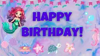 MERMAID THEME HAPPY BIRTHDAY BACKGROUND
