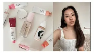 Full face of Glossier haul🎀natural skin makeup (shade g11)