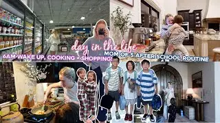 mom of 5 after school routine, 6am wake up, shopping + cooking! day in the life