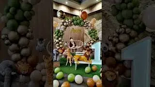 Safari Theme Birthday Decoration Ideas for Kids l Jungle Theme  #jungletheme #partydecorations
