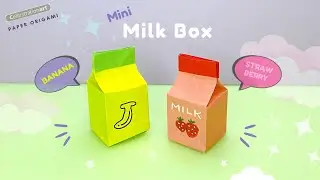 Mini Origami Paper Milk Box | Banana & Strawberry Milk Box | DIY Gift Box