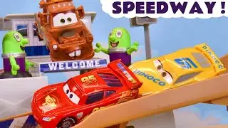 Radiator Springs Speedway with Tow Truck Mater and Lightning McQueen